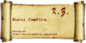 Kurcz Zamfira névjegykártya